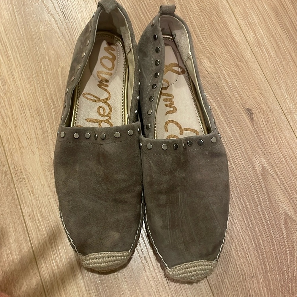 Sam Edelman taupe espadrille with studs